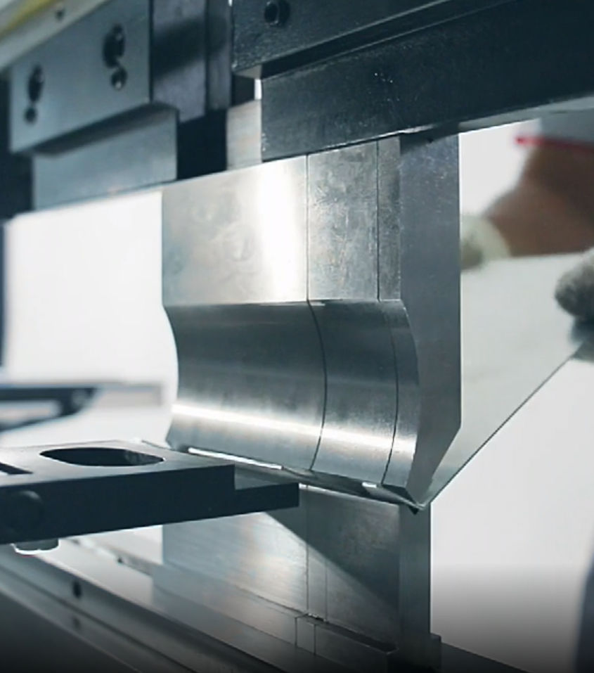 Press brake bending a sheet metal part